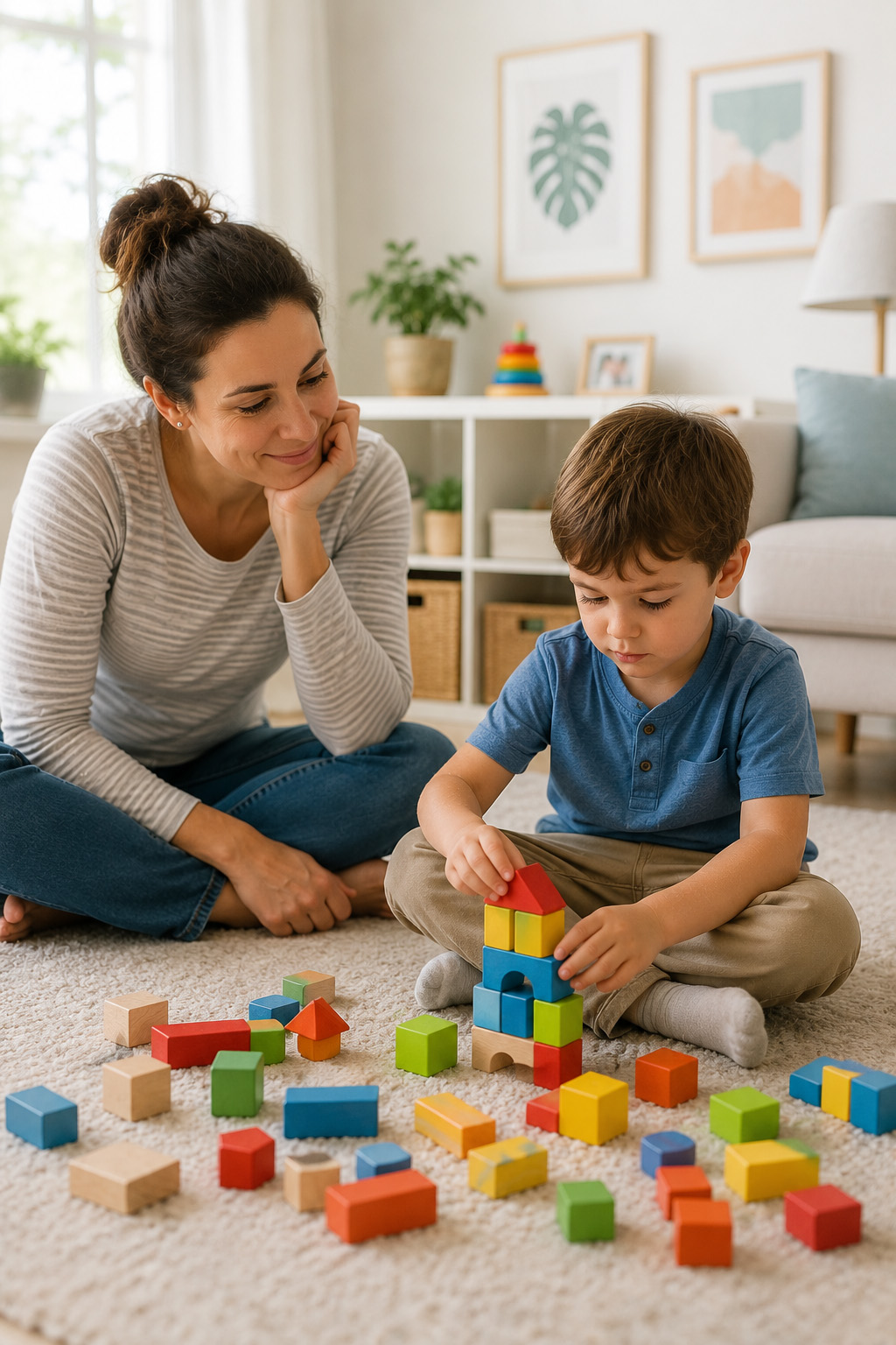 Child participating in a developmental activity